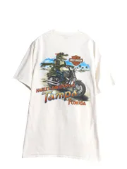 【お得なクーポン配布中!】 ハーレーダビッドソン 両面 プリント Tシャツ メンズ L / オフィシャル バイク ワニ キャラクター イラスト グラフィック ヘビーウェイト