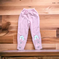 ★新品★子供服　キッズ　暖パン　ルームウエアー足ポカパンツ　ピンク　雪だるま　１２０★