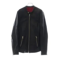NO ID. (ノーアイディ) ラムスキン シングル ライダースジャケット ブラック 838030-666Lのサムネイル