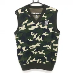 ★特価★【美品】パーリーゲイツ リバーシブルベスト ダークグリーン×ネイビー 迷彩 カモフラ ニット  メンズ 4(M) ゴルフウェア PEARLY GATES