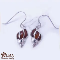 ハワイアンジュエリー ピアス シルバー925 ロジウム コーティング コアウッド koa 木 | フックタイプ 巻貝 コンクシェル 貝 揺れる プルメリア 波 メンズ レディース プレゼント 誕生日 記念日  【送料無料】 おしゃれ 人気 ハワジュ イヤリング