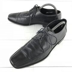 未使用級 Clarks クラークス スニーカー 27 本革 ブラック スクエア 
