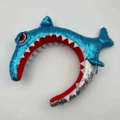 USJ ユニバーサルスタジオジャパン JAWS ジョーズ カチューシャ スパンコール サメ ヘアバンド ブルー 青 ユニバ 被り物 SG293-36