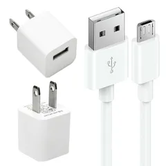micro USB ケーブル 1.0m 充電器 セット 電源 アダプタ タイプB マイクロ USB2.0 TypeB データ転送 折りたたみ コンセント スマホ タブレット Android 各種対応 1ポート コンパクト 旅行 PSE認証