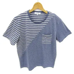 ザショップティーケー 半袖Ｔシャツ トップス ボーダー柄 胸ポケット メンズ Mサイズ グレー×青 THE SHOP TK 【中古】