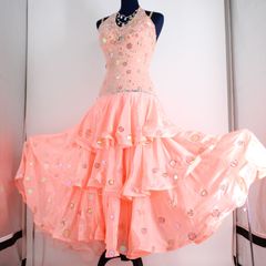 美品 社交ダンス衣装】淡いピンク fussis フーシーズ ラテン