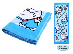 440867 キャラクター ジュニア バスタオル  ドラえもん（ わくわくドラえもん ブルー系 ) （ 約110×40cm )  （ どらえもん I’m Doraemon アイム ドラえもん スポーツタオル 子供用バスタオル タオル 男の子 女の子 )
