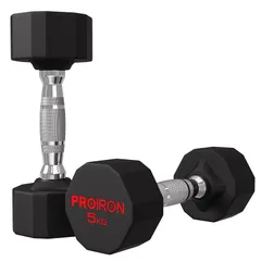 【新着商品】PROIRON 鋼 ダンベル だんべる 5kg 2個セット 鉄アレイ ﾀﾞﾝﾍﾞﾙ ?? dumbelll set 家庭用および商業用に適しています 1