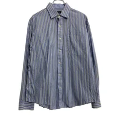NAUTICA 長袖 ストライプシャツ ノーティカ L~ ブルー イエロー ポケット 古着卸 アメリカ仕入 a612-7468のサムネイル
