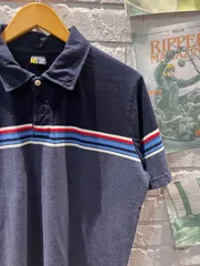 古着　XL　半袖　ポロシャツ　NAUTICA　ノーティカ　ネイビー　ボーダー