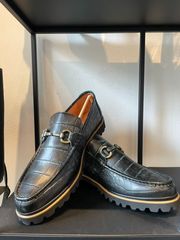 バジョルゴ　BajoLugo ビットローファー《タンク底》　ブラック×ストーングレービットアンティークゴールド　26.5cm26.0cm SAMPLE商品（BG-330）SAMPLE商品