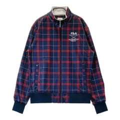 サイズ：L FILA GOLF フィラゴルフ  裏起毛ジップジャケット チェック柄 ネイビー系 [240101428765] ゴルフウェア メンズ ストスト