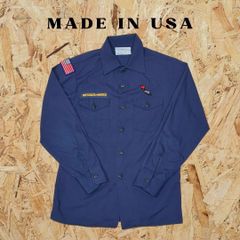 【USA製】ボーイスカウトシャツ　紺　ネイビー　ワッペン　ヴィンテージ　ビンテージ　古着
