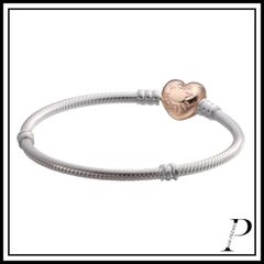 ☆【新品・正規品】ボックス・ショッパー付 PANDORA(パンドラ) ☆スネークチェーンブレスレット 単品☆ ローズゴールド  カスタマイズアクセ スターリングシルバー シルバー925 高品質 低価格 ブレスレット   東京発送