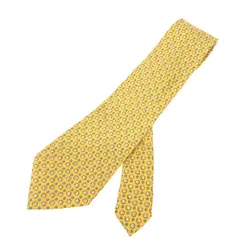 Salvatore Ferragamo サルヴァトーレフェラガモ  ネクタイ   イエロー シルク100％ メンズ はりねずみ フォーマル スーツ 紳士 服飾小物　240001149210