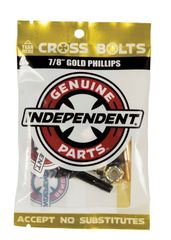 インディペンデントビス ゴールド7/8インチ　スケボービス　スケートボードビス　トラックビス (INDEPENDENT) スケート ハードウエア ビス ナット