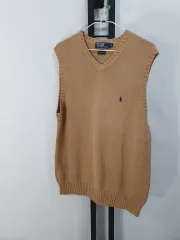 ポロ Ralph Lauren(ラルフローレン) ベスト ニット セーター コットン Vネック ベージュ 95