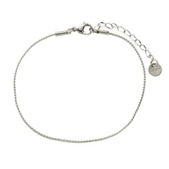 【D：シルバー × ワンサイズ】[Cream dot. クリームドット公式] ブレスレット レディース ステンレス製 金属アレルギー つけっぱなし サージカルステンレス 5タイプ チェーン スキンジュエリー 極細 細い 大人のサムネイル