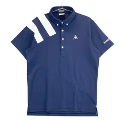 サイズ：LL LE COQ GOLF ルコックゴルフ  半袖ポロシャツ ボタンダウン  ネイビー系 [240101453013] ゴルフウェア メンズ ストスト