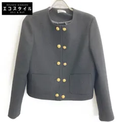 Bluelea ブルレア 242030 ブラック ダブルボタン ツイードジャケット F