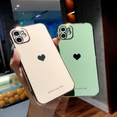 iPhoneX/XS XR 7/8/SE(2020) 11 11Pro　スマホカバー スマホケース くすみカラー iphoneケース ハート シンプル ソフト クリア 韓国 ハート柄