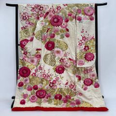 色打掛 正絹 赤 金 山本寛斎 打掛 花嫁衣裳 婚礼 リサイクル 中古  