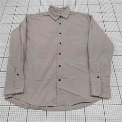 ◇ Θ nano universe ナノユニバース コットン 長袖 シャツ サイズ縦 L 横 L グレージュ系 メンズ E  【1509100077831】