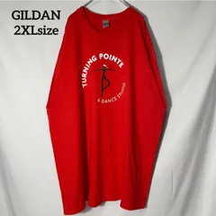 【GILDAN】ダンススタジオ　Turning Pointe A Dance Studioアメリカ　フロリダ州　クリスマス　サンタクロース　プリントロゴ　オーバーサイズ　半袖Tシャツ　アカ　2XL US古着