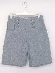 ◇ ROPE PICNIC ロペピクニック サイドジップ リネン混 ショート パンツ サイズ36 ネイビー レディース E  【1302060012504】