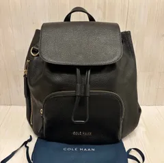 美品 Cole Haan コールハーン クラシック フラップ バックパック リュック ブラック 黒