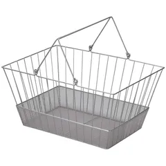 山下工芸(Yamashita kogei) バスケット グレー W41×D29×H20/34cm ワイヤーバスケット W41 1