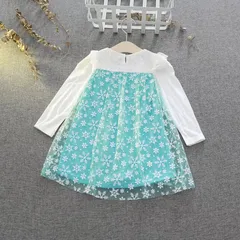 新入荷　ハロウィン仮装　アナと雪の女王　エルサコスチュームワンピース　女の子　クリスマスプレゼント　お誕生日プレゼント　長袖ワンピース