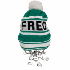 フレッドペリー FRED PERRY ロゴ刺繍 ボーダーボンボンアクリルニット帽 メンズ FREE のサムネイル