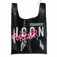 ディースクエアード DSQUARED2 ICON＆FOREVER プリント ショッピングバッグ トートバッグ エナメル ブラック 黒 S83SP0066のサムネイル