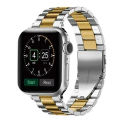 Apple Watch　ステンレス バンド シルバー × ゴールド 腕時計 メタル ベルト ビジネス