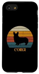 【数量限定】8 / かわいいヴィンテージコーギーサンセット / - 7 (2020) 犬愛好家コーギー SE スマホケース iPhone