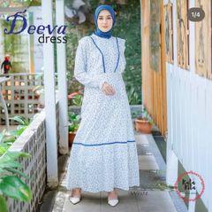 Deeva Abaya Floral pattern Moslem Woman Dress Long Maxi Casual Indonesia Styleドレス 花柄 カジュアル エレガント 女性 礼拝 礼拝服 ムスリム イスラム