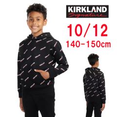 新品 140~150 ★ コストコ カークランドシグネチャー ロゴ フーディ 裏起毛 ブラック 10/12 140cm 150cm パーカー フード付き トレーナー 裏フリース 子供用 ジュニア ユース キッズ 男女兼用 ユニセックス ボーイズ ガールズ