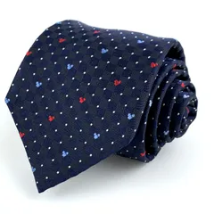 ディズニー ブランドネクタイ ドット柄 ミッキー柄 シルク メンズ ネイビー Disney 【中古】