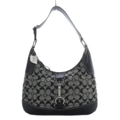 コーチ COACH ラージホーボー ショルダーバッグ ワンショルダー シグネチャー キャンバス レザー ブラック F13069 /YO14