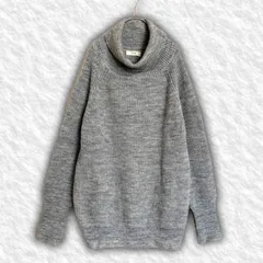 【即決ご希望額はコメントへ】 Cepo セポ　ニット　アルパカ混　タートルネック　セーター　グレー　Ｍ　レディース　ユニセックス　オフタートル　リブ　オーバーサイズ　ゆったり　プルオーバー　厚手　ざっくり　カジュアル　大人可愛い　ボートネック　ナチュラル