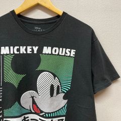 古着　L　ディズニー　Disney　ミッキーマウス　公式　オフィシャル　キャラクター　Tシャツ　クルーネック　黒
