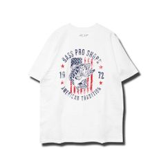 日本未発売 バス プロ ショップス アメリカン トラディション バス フラッグ Tシャツ / BASS PRO SHOPS AMERICAN TRADITION BASS FLAG S/S TEE [WHITE]