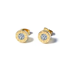 【在庫処分】刻印 ダイヤセット 一粒 ロマ数字 ステンレス スタッドピアス ゴールド レディース ハワイアン ピアス ホワイトデー 人気ジュエリー ブランド プレゼント Rockyu