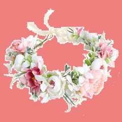 ヘアバンド 花かんむり カチューシャ 花冠 クラウン 女の子 髪飾り ヘッドドレス ヘアアクセサリー ウエディング ヘッドドレス髪飾り ウェディング 結婚式 サムコス 入学式 卒業式 パーティー ダンス 撮影 (ライトピンク)