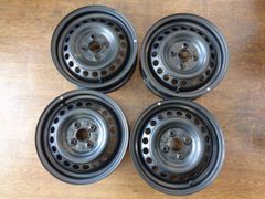 4.5J-14インチ 4H100 +45 ダイハツ ムーブ キャンバス 純正 中古 スチール カバー付き 美品 4本