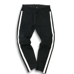 ZARA ザラ マン 通年 カットオフ★ サイドライン スキニー デニム パンツ ジーンズ Sz.32　メンズ 黒