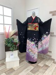 (あ733)ペパーミントブルー アンティーク振袖㊗️金駒刺繍 個性派✨帯セット キモノスタイル -M- - メルカリShops