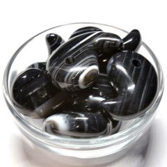 バンデットアゲート　30ｍｍ勾玉　2個セット　　☆天然石 高品質
