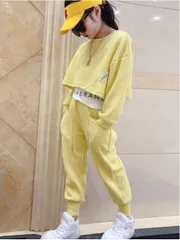 セットアップ スウェット パンツ ２点セット イエロー 110-160 韓国子供服